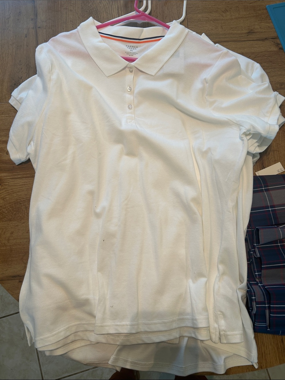 French Toast White Womens Short Sleeve Polo Top (uniform)